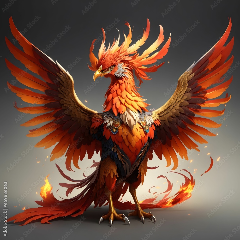 Phoenix Bird Illustration Bird Wallpaper Animal Background AI Generative Phoenix Bird Illustration Bird Wallpaper Animal Background AI Generative