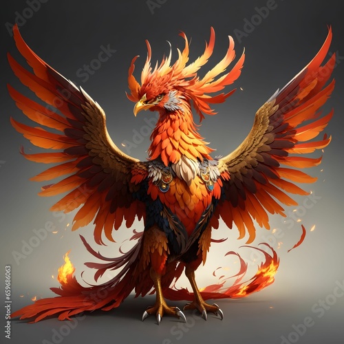 Phoenix Bird Illustration Bird Wallpaper Animal Background AI Generative