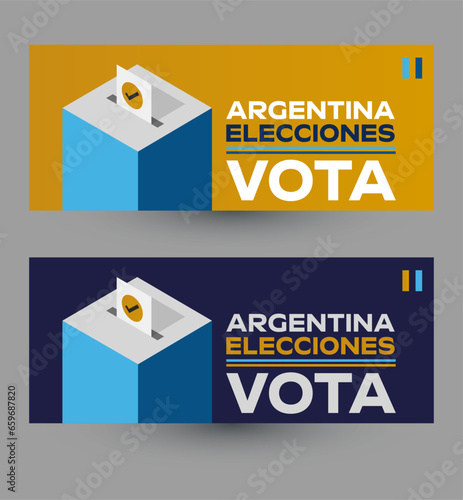 Vota Argentina Elecciones, Vote Argentinian Elections spanish text design.