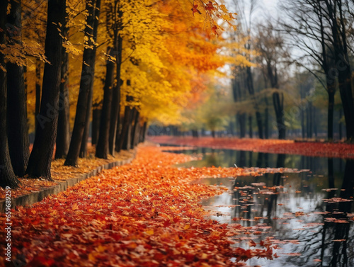 Vibrant autumn foliage showcasing a stunning blend of yellow, red, and orange leaves.