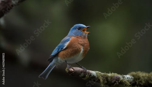 Small bird perching on branch, nature beauty generated by AI © Jeronimo Ramos