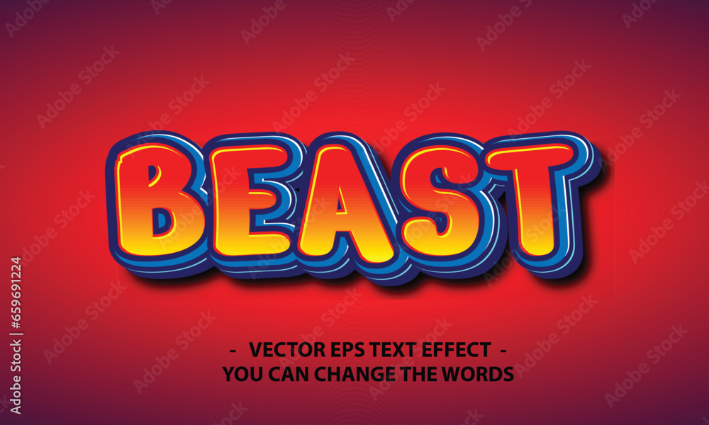 beast text with effect illustration