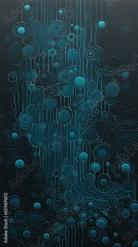 Abstract background with lines, circles, and curves.