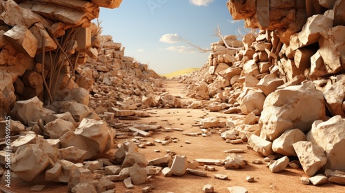 A sahtte red landscape with fractured rock for mations.UHD wallpaper photo