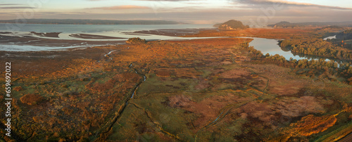 Fényképezés Aerial view of the Skagit Bay Estuary