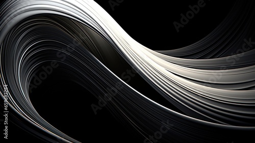 Abstract 3D spheres oulined by radiant black and white.UHD wallpaper