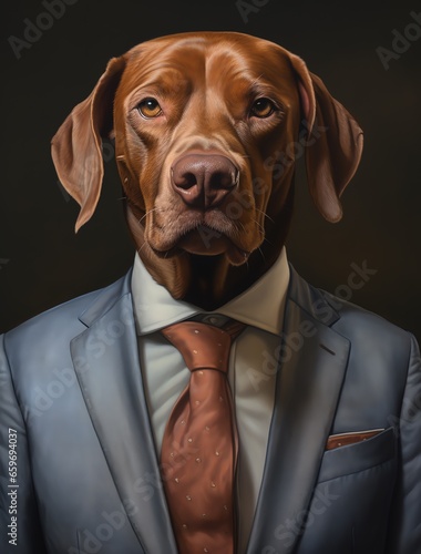 portrait of a dog wearing a business suit © Kevin
