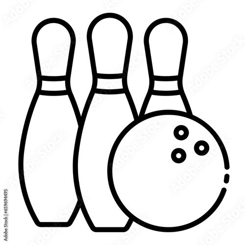 Bowling outline icon