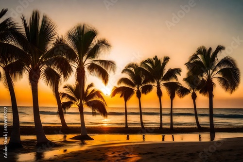 sunset on the beach