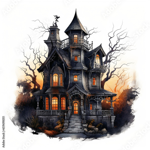 halloween castle in the woods