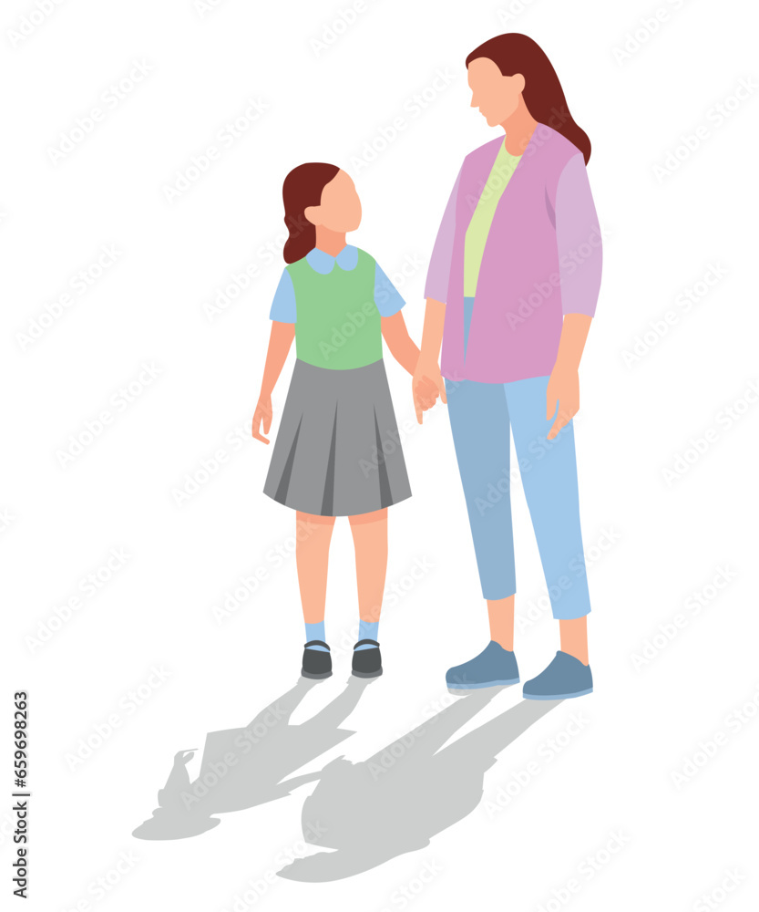 vector illustration of students in different postures