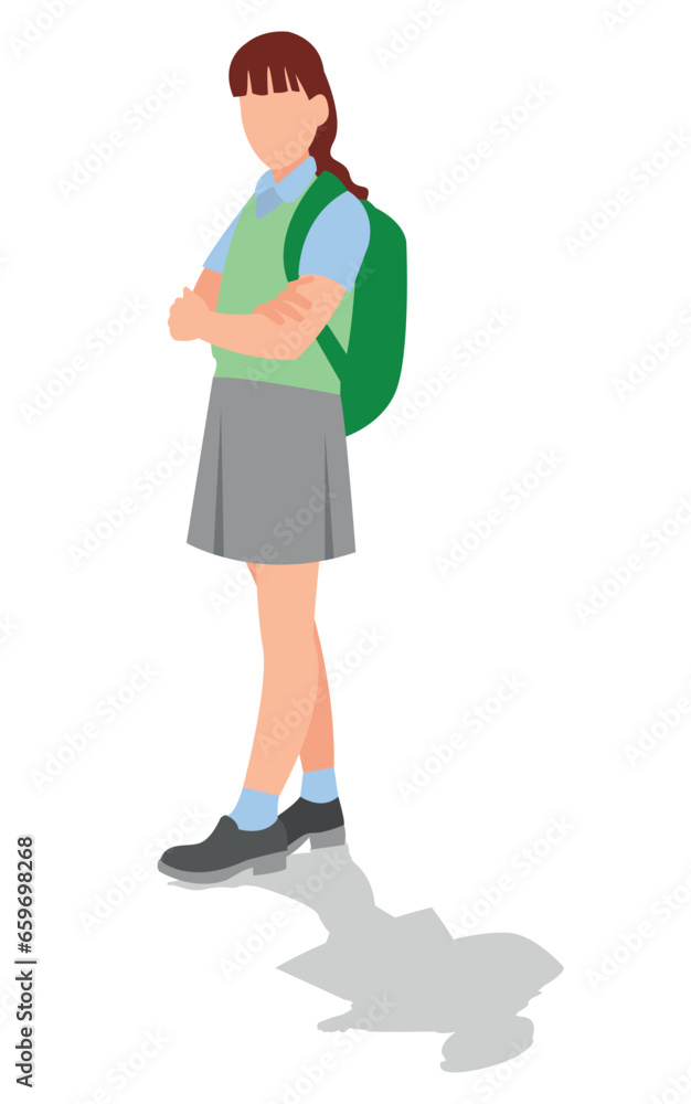 vector illustration of students in different postures vector illustration of students in different postures
