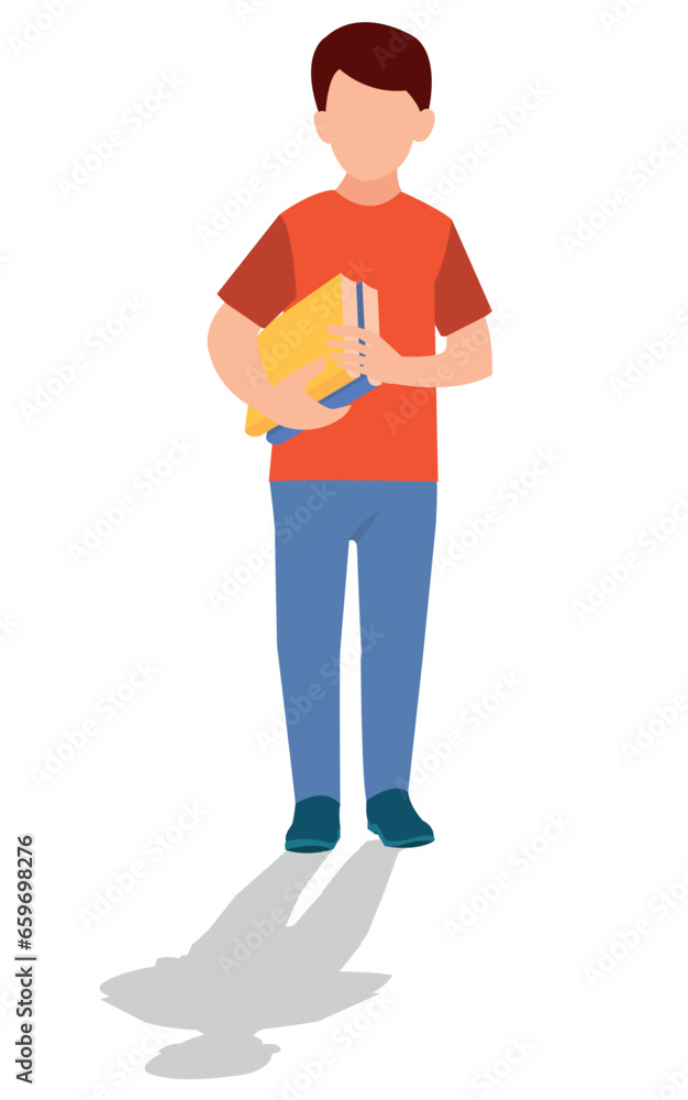 vector illustration of students in different postures vector illustration of students in different postures