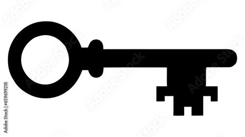 Fototapeta Naklejka Na Ścianę i Meble -  Old door key vector icon illustration isolated on white background