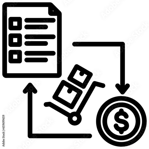 Procure To Pay Outline Icon
