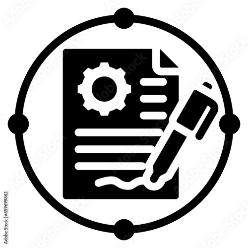Contract Lifecycle Glyph Icon