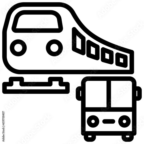 Public Transportation Outline Icon