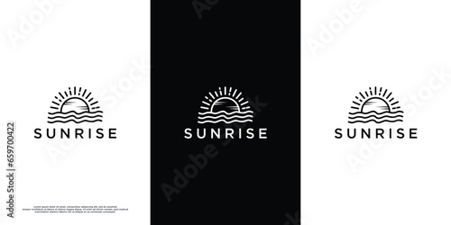 sunrise logo design made with lines