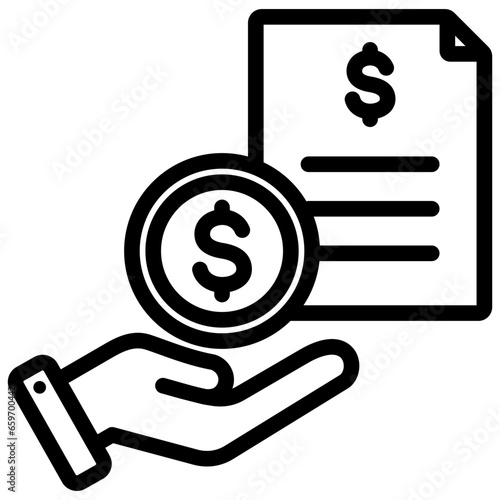 Wages Outline Icon