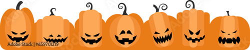 Jack O Lantern Halloween Pumpkin Face Border