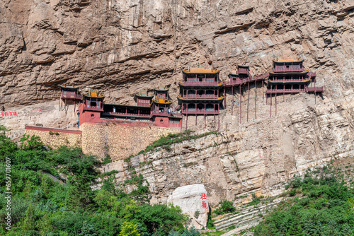 Xuankong Temple in Hengshan Mountain, Datong City, Shanxi Province, China. photo