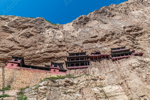 Xuankong Temple in Hengshan Mountain, Datong City, Shanxi Province, China. photo