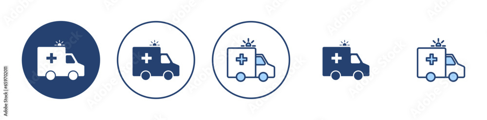 Ambulance icon vector. ambulance truck sign and symbol. ambulance car Ambulance icon vector. ambulance truck sign and symbol. ambulance car