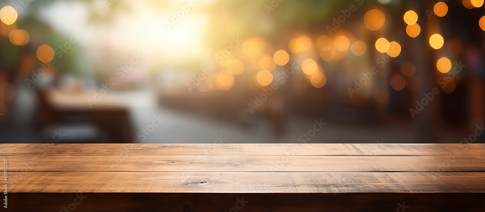 Table and coffee shop background for product display