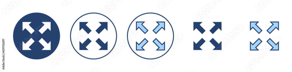 Fullscreen Icon vector. Expand to full screen sign and symbol. Arrows symbol Fullscreen Icon vector. Expand to full screen sign and symbol. Arrows symbol