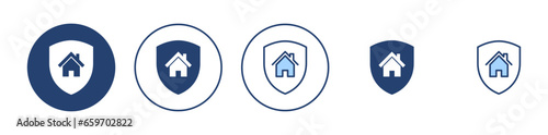 house insurance icon vector. house protection sign and symbol photo