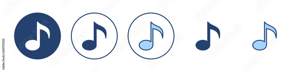 Music icon vector. note music sign and symbol Music icon vector. note music sign and symbol