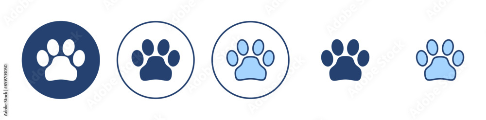 Paw icon vector. paw print sign and symbol. dog or cat paw - obrazy, fototapety, plakaty 