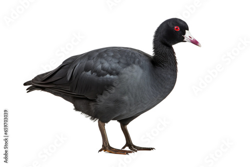 A Detailed Coot on White Background on isolated background