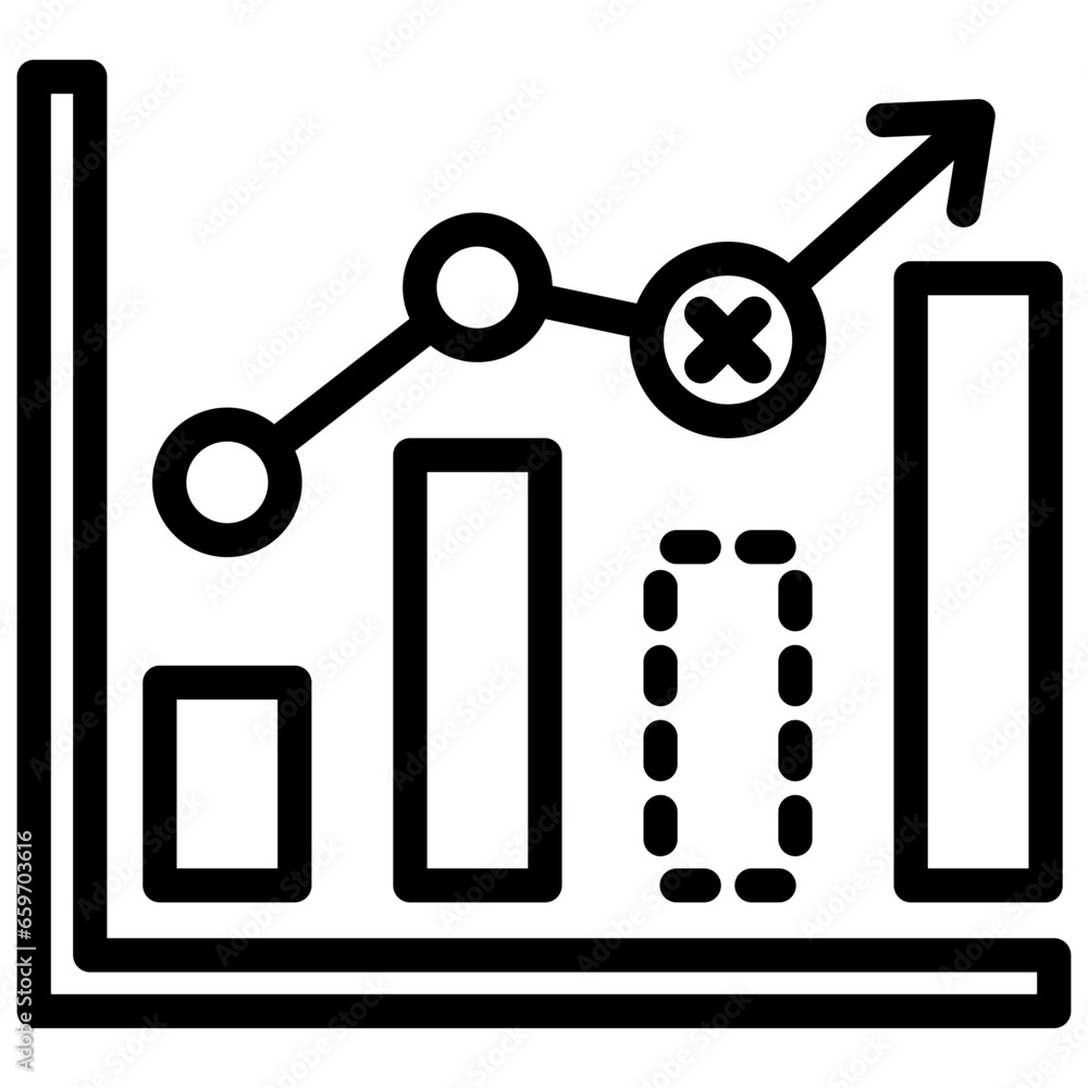 Incomplete Data Outline Icon Incomplete Data Outline Icon