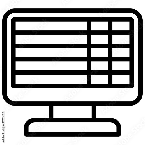 Spread Sheet Outline Icon