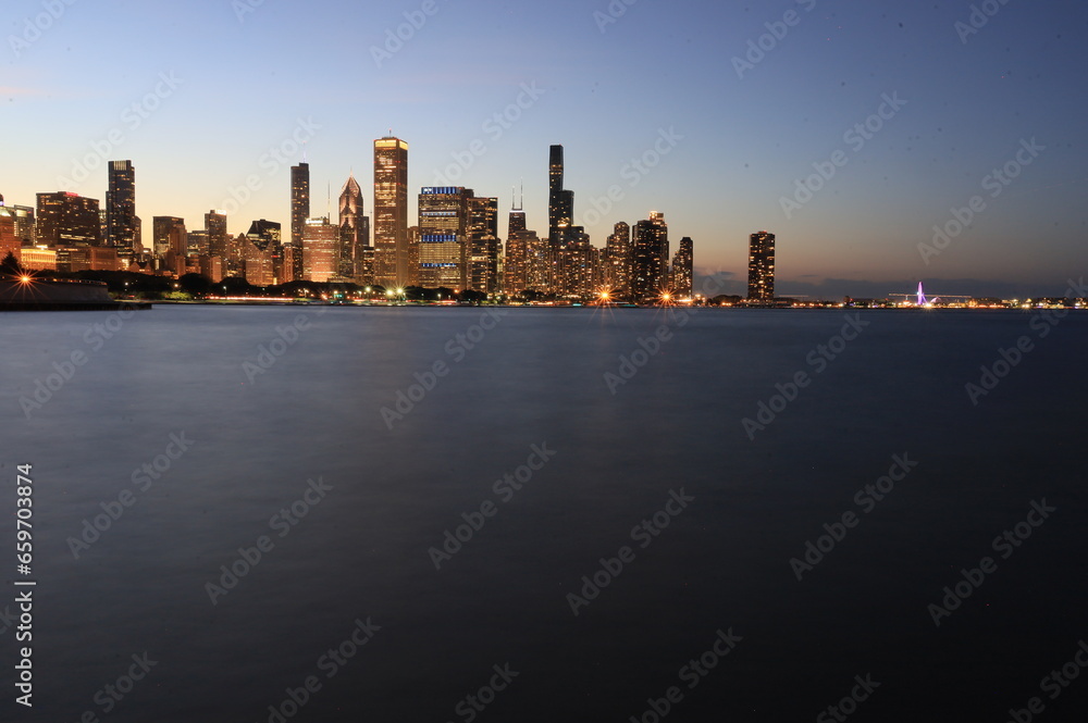 Chicago downtown landscape view