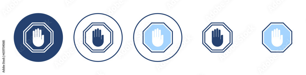 Stop icon vector. stop road sign. hand stop sign and symbol. Do not enter stop red sign with hand Stop icon vector. stop road sign. hand stop sign and symbol. Do not enter stop red sign with hand