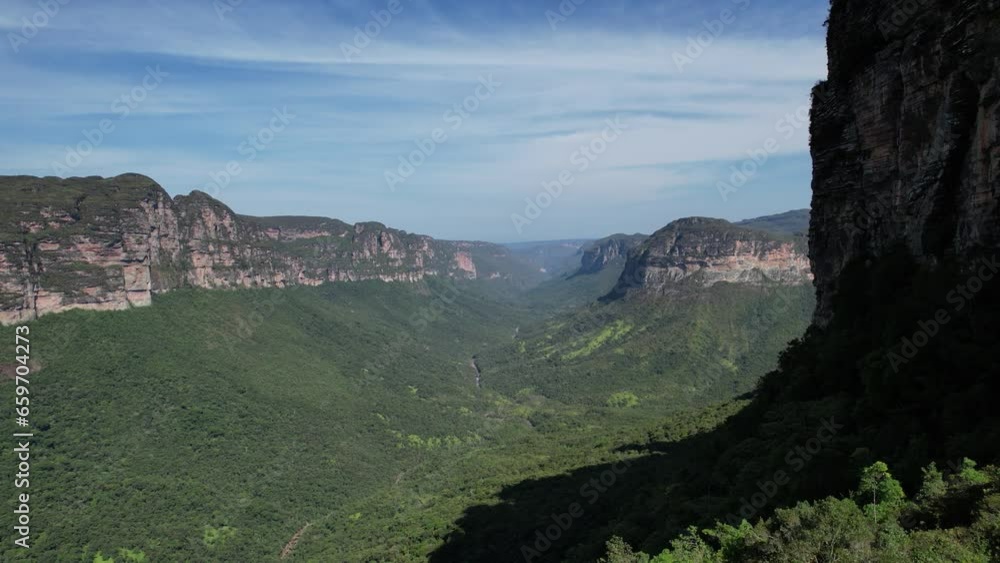 Drone video of Vale do Pati in Chapada Diamantina, Bahia, Brazil. Valley with cerrado and caatinga biome, sunny day, abundant nature, hills and valley Drone video of Vale do Pati in Chapada Diamantina, Bahia, Brazil. Valley with cerrado and caatinga biome, sunny day, abundant nature, hills and valley