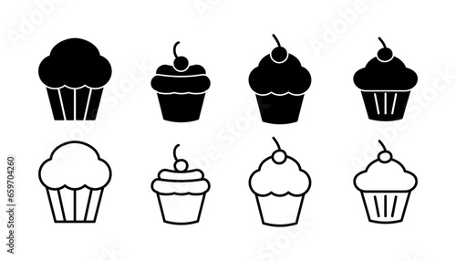 Cup cake icon vector. cake icon. bakery. muffin