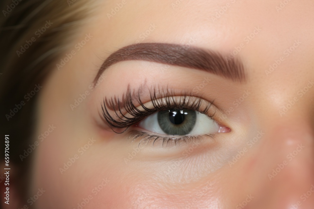 Permanent makeup or eyebrow tattoo. Background with selective focus and copy space Permanent makeup or eyebrow tattoo. Background with selective focus and copy space