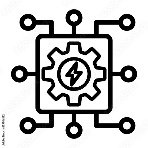 electrical chip system icon