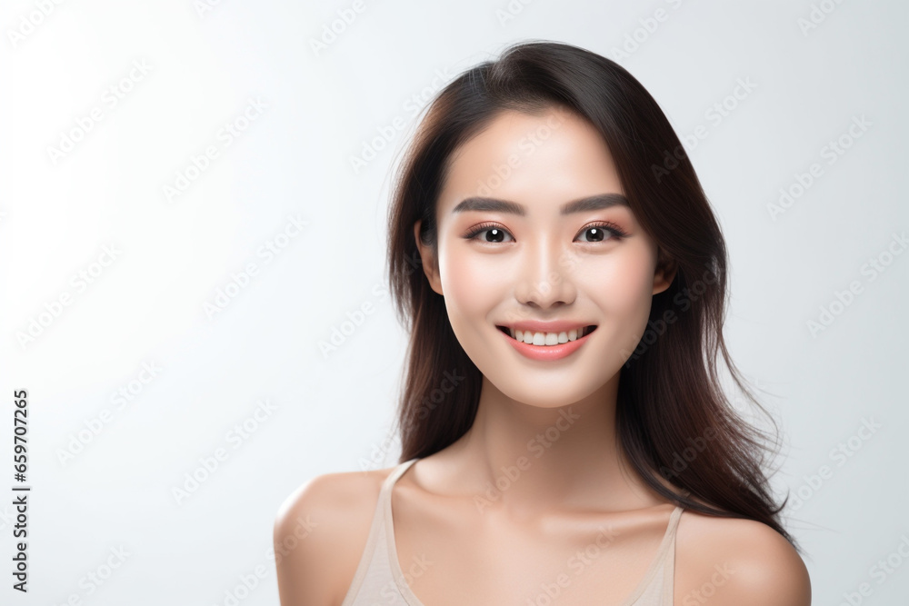 Portrait of a Asian woman standing and looking at the camera. Face of healthy woman, Lifestyle portrait photography. Portrait of a Asian woman standing and looking at the camera. Face of healthy woman, Lifestyle portrait photography.