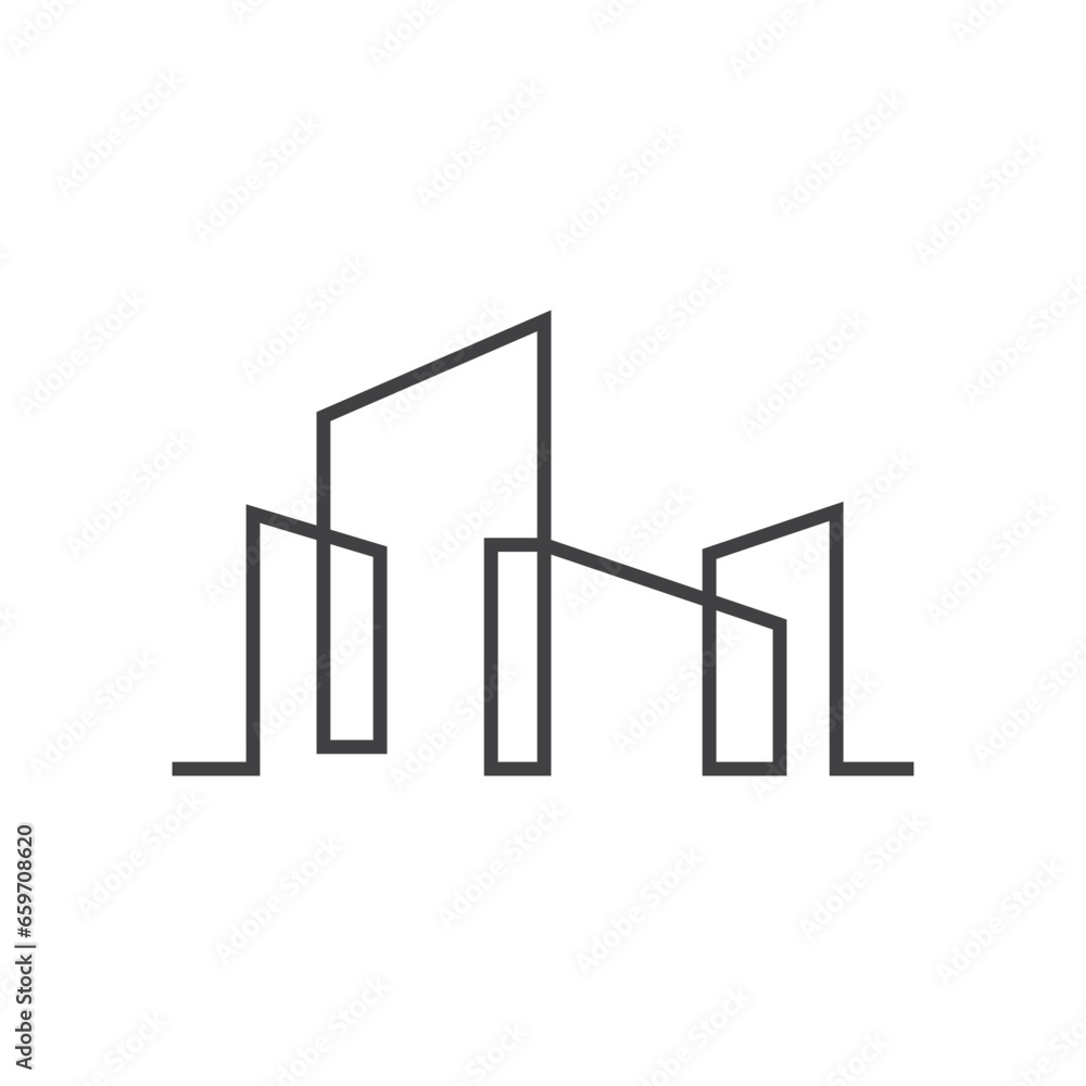 Apartment Building Logo, Modern Design Style Line Vector Symbol Illustration Template Apartment Building Logo, Modern Design Style Line Vector Symbol Illustration Template