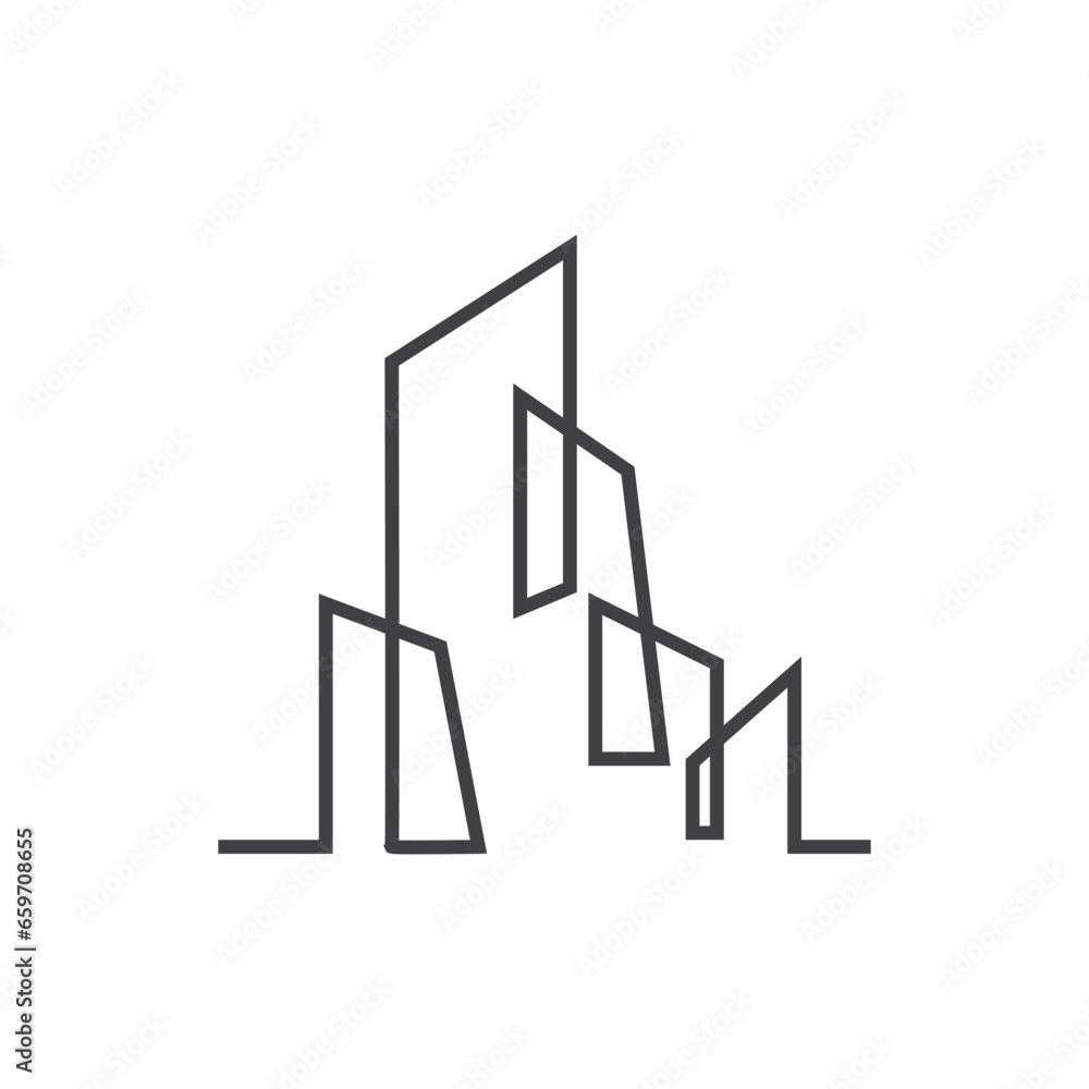 Apartment Building Logo, Modern Design Style Line Vector Symbol Illustration Template Apartment Building Logo, Modern Design Style Line Vector Symbol Illustration Template