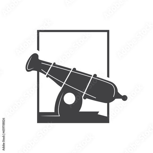 Canon Logo, Vector War Weapon Army Artillery, Icon Design