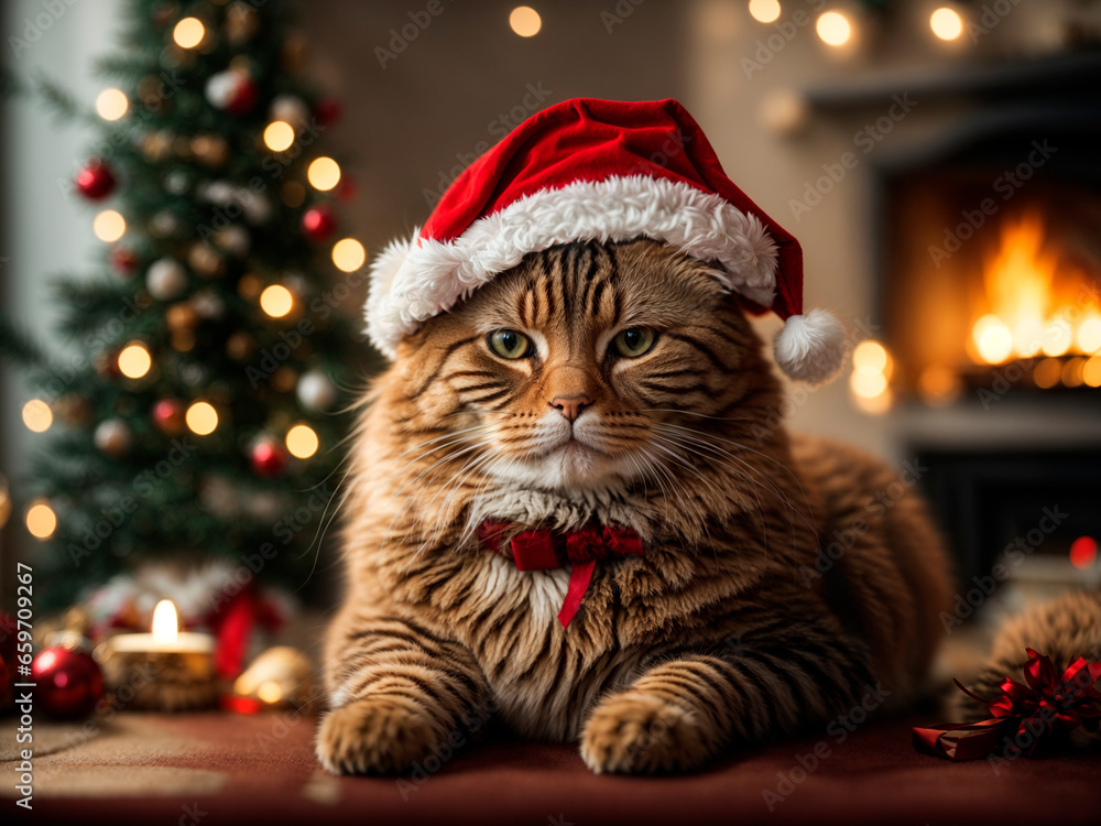 Peludinho de Natal: Gato Vestido de Papai Noel Encanta a Todos Peludinho de Natal: Gato Vestido de Papai Noel Encanta a Todos