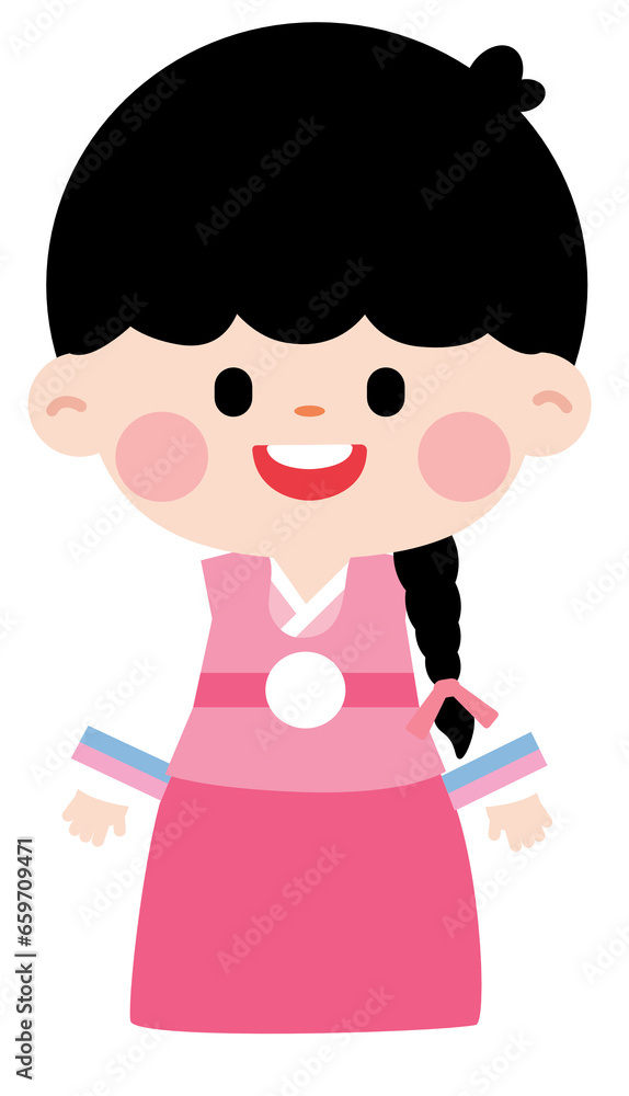 Korean Traditional Clothes Character Celebrating the New Year and Thanksgiving Festival Korean Traditional Clothes Character Celebrating the New Year and Thanksgiving Festival