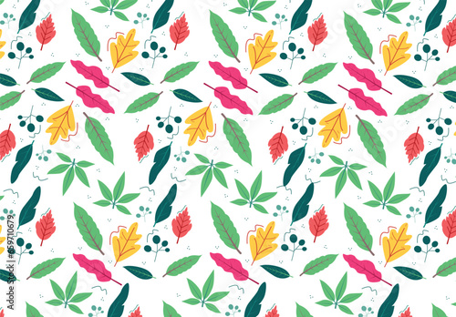 Hand painted leaves pattern design and background design 