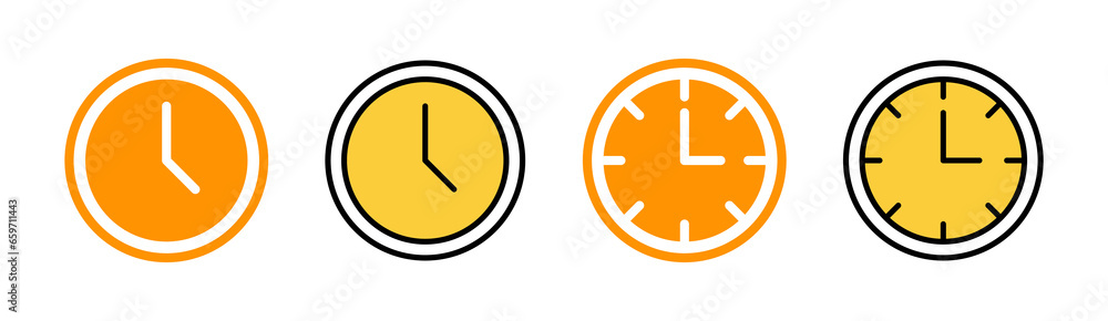 Clock icon set for web and mobile app. Time sign and symbol. watch icon Clock icon set for web and mobile app. Time sign and symbol. watch icon