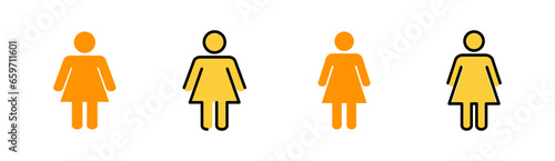 Female icon set for web and mobile app. woman sign and symbol